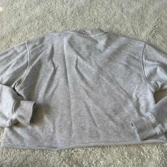 Aritzia Womens Terry Cropped Sweater in Grey Size X-Small - Picture 7 of 7
